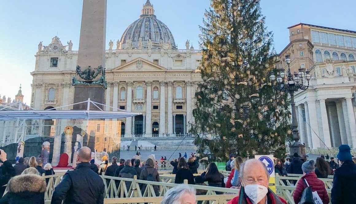 Площадь святого Петра в Ватикане в Рождество